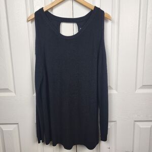 Torrid Long Sleeve Cold Shoulder Knit Black Sweater Plus Size 1 (1X 14/16)